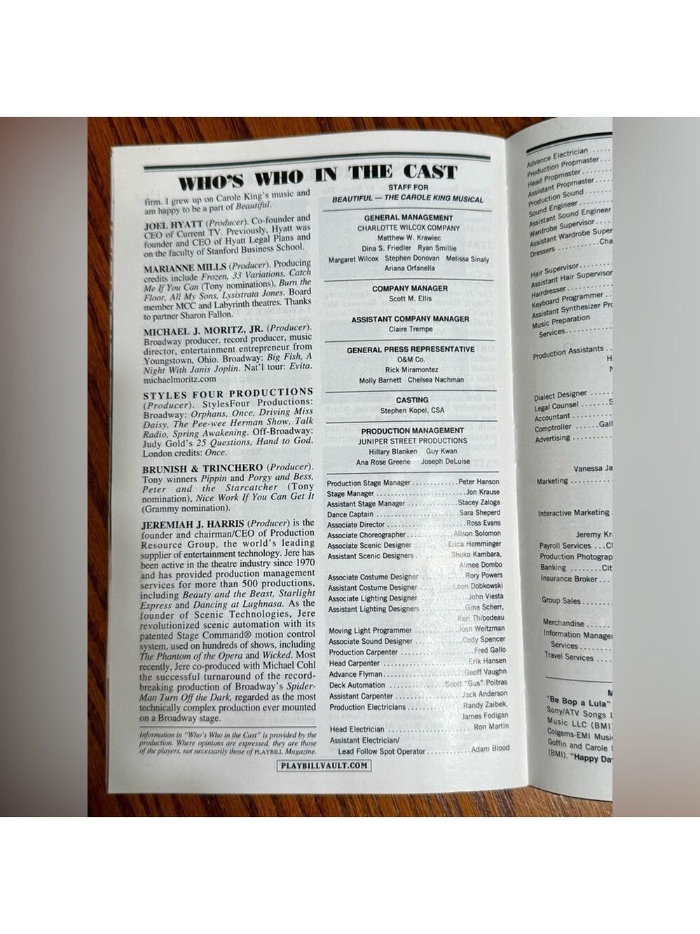 Beautiful: The Carole King Musical Playbill 2013 Broadway NYC - Picture 5 of 7